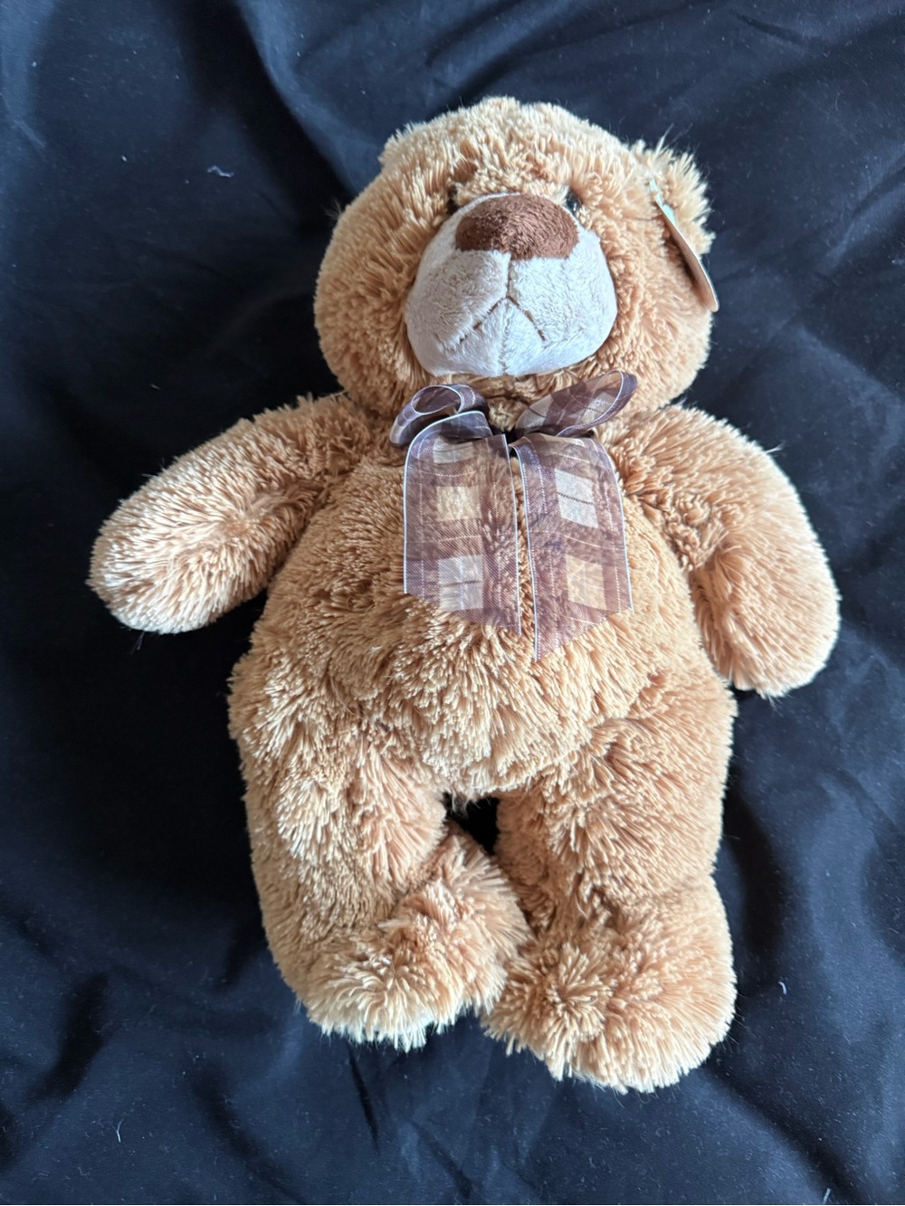 Plush Brown Teddy Bear with Bow - Kids Toy